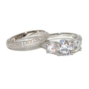 Landau Diamondess Triple CZ Ring & Pave Band